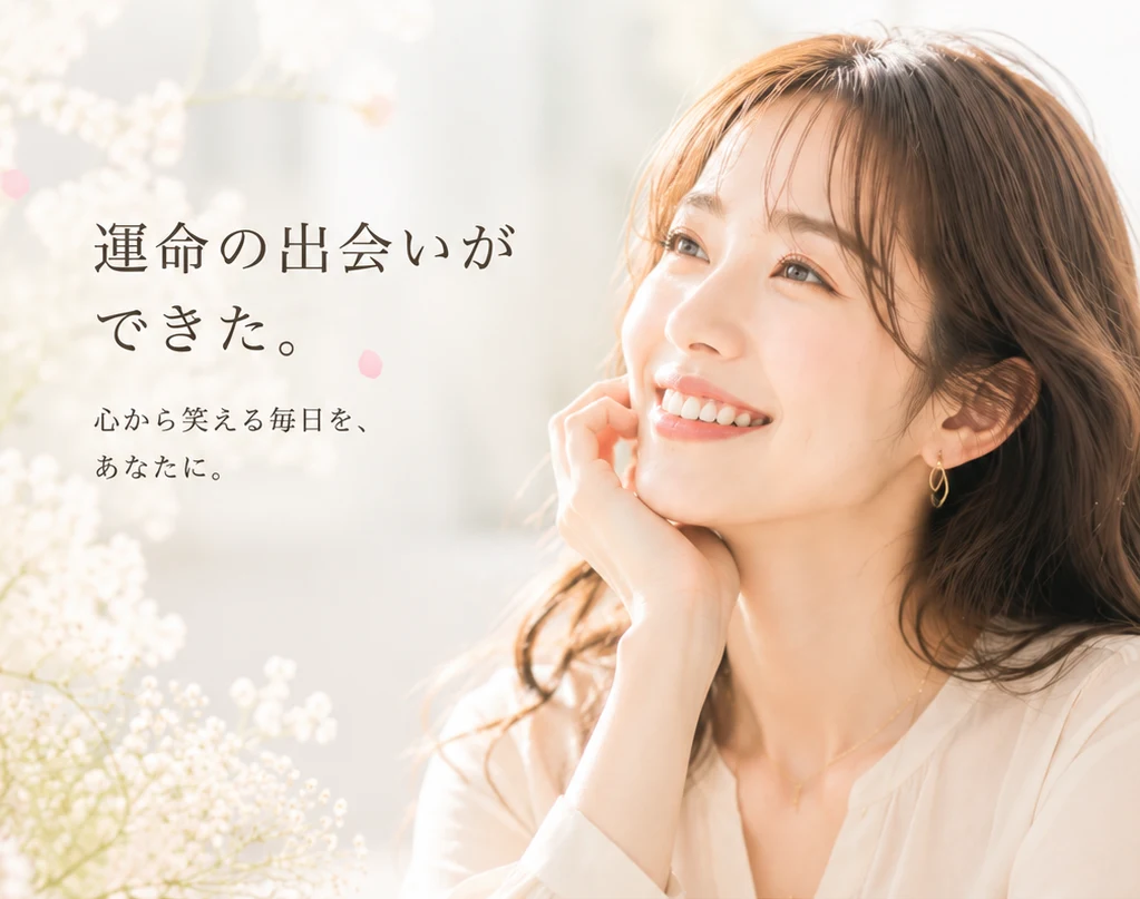 運命の出会いができた。心から笑える毎日を、あなたに。